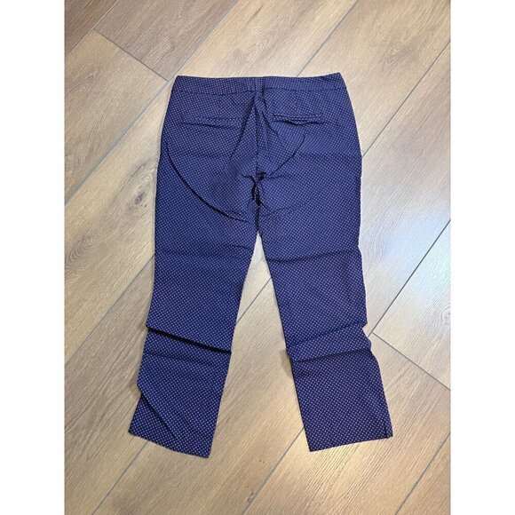 The Limited Exact Stretch Blue/Pink Polka Dot Cropped Cigarette Ankle Pants Sz 4 - Picture 7 of 7